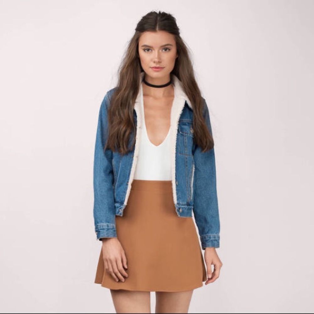 Camel skater skirt
